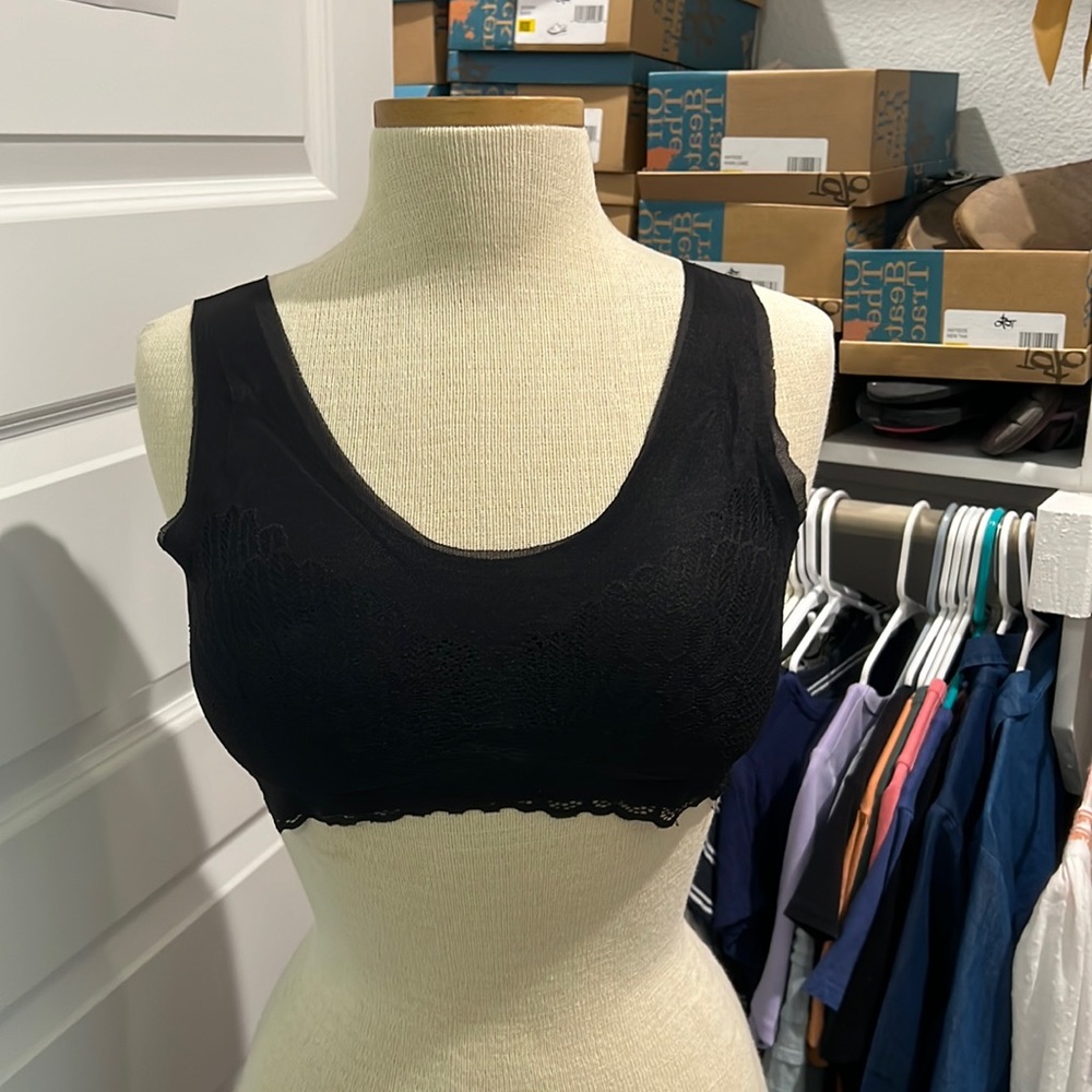 Black bralette, never worn